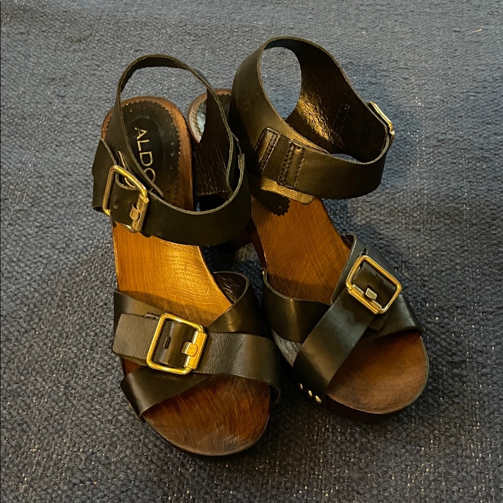 Aldo Black and Brown Women's Sandals